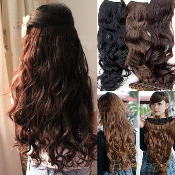Accessories 24 Long Full Head Clip Hair Extensions Wavy Curly